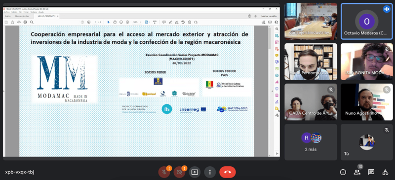 Reunión telemática sobre Modamac/TA.